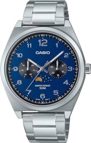 [カシオ] CASIO スタンダード ムーンフェイズ Moon phase アナログ メンズ 腕時計 MTP-M300D-2AV メタルバンド ネイビー 海外モデル [並行輸入品]
